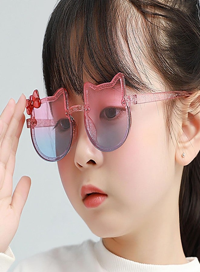 SYGA Kids Goggles, Modern Stylish Eyewears for Boy's and Girls, Colorful Cat Shape, Suitable for Age 3 to 8 Years (TransBlue&GrdientPink) (TransBlue&GrdientPink) - Image 5
